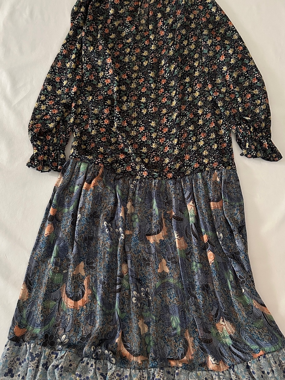 Floral Print Maxi Dress - Black & Blue - Picture 6 of 6